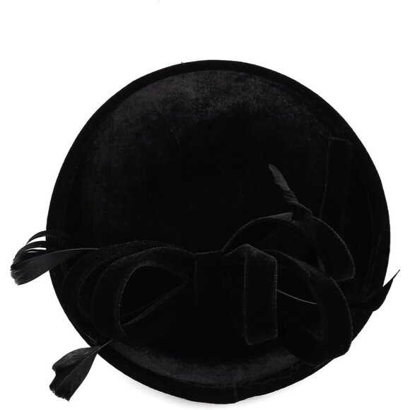 Women Velvet Fascinator Hat J-clip Stylish Elegant for Weddings Parties main image 7